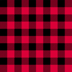 Red and black color abstract geometric checked seamless pattern.  Vector trendy background for poster, festival, music and textile