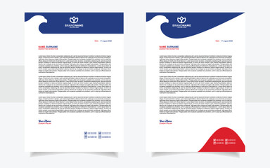 modern usa letterhead template with eagle element, blue red and white color