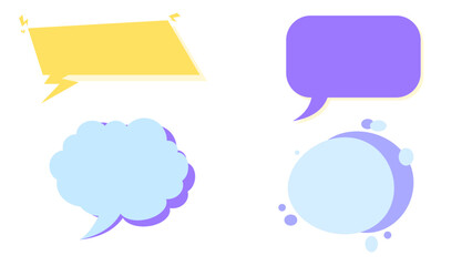 Colorful Flat Speech Bubbles Set for Comic, Chat, and Message Design