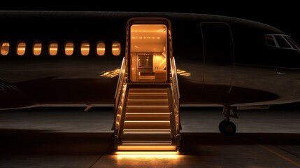 Private jet door luxury travel
