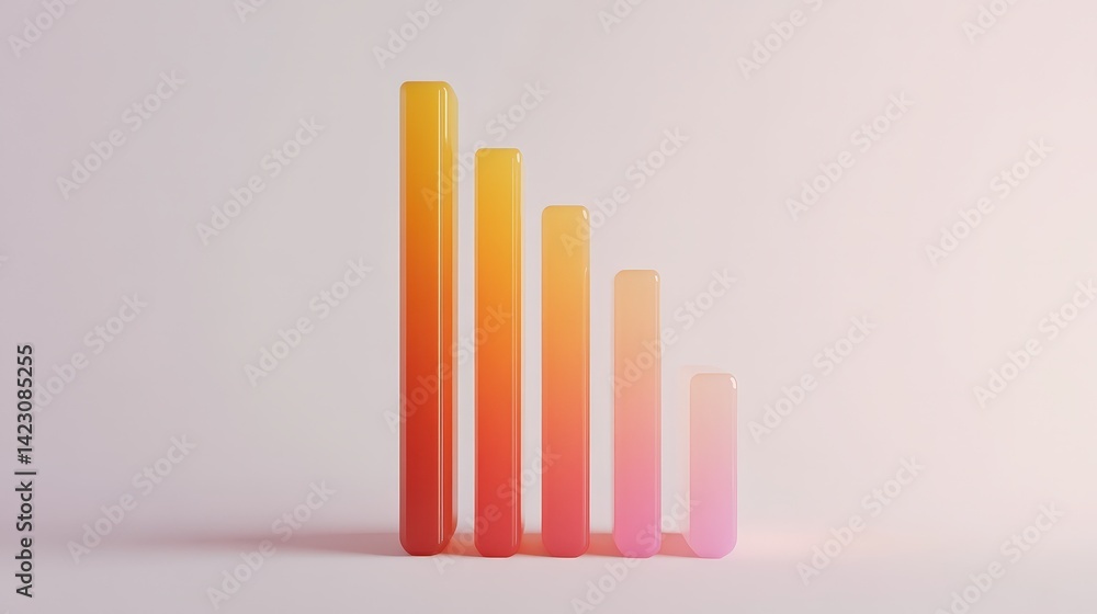 Aufkleber a clean and minimalistic growing bar chart icon with smooth animation, set against a crisp white bac