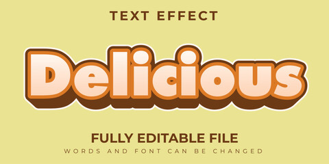 Delicious Text Effect With Cream Design