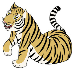 起き上がるトラ