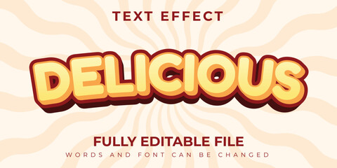 Delicious Text Effect With Cream And Brown Design