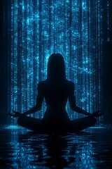 Woman Meditating Digital Code