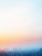 Fototapeta premium Polluted cityscape with hazy smog, muted colors, environmental crisis tone, space for call to action.
