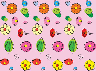 Abstract flower on soft pink background.