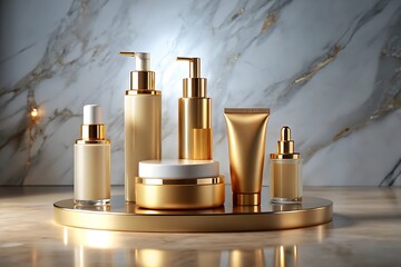 Display of cosmetics on a tray