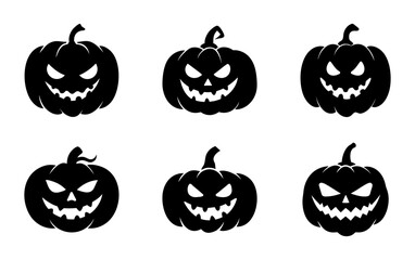 set of halloween pumpkins
