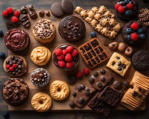 Sweet Treats Display on Wooden Board