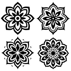 Set of Black and White Mandala Designs &ndash; Intricate Floral Geometric Vector Ornaments.
set of floral elements
set of floral design elements
set of vector floral elements