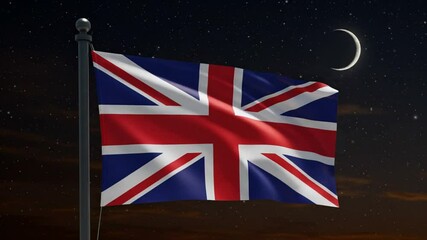 Union Jack at Night: A Starry Sky Backdrop - Powered by Adobe