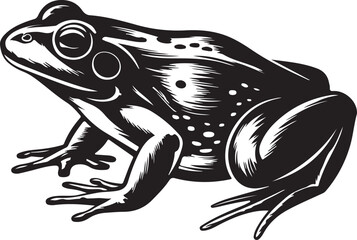Fototapeta premium Frog Silhouette Vector Pack with Amphibian Pond Icons in Black Minimal Style