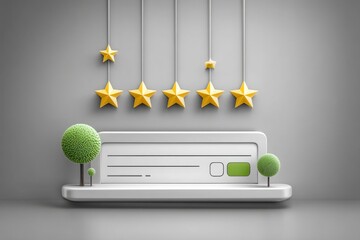 A minimalist vector of a feedback form with five stars and a single comment box