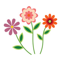Hand sketched flower illustration with clean white background for digital use