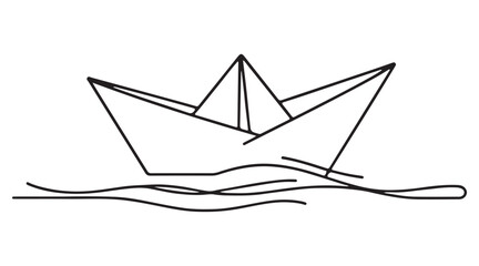 Navigate Your Dreams Paper Boat Sailing Silhouette on Calm Waters