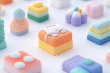 Colorful 3D geometric shapes