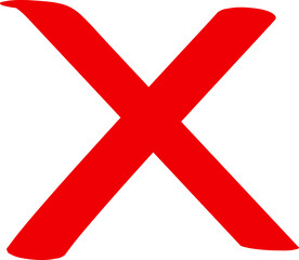 Red cross sign icon. Wrong mark icon. Red cross. X symbol logo. Grunge X icon