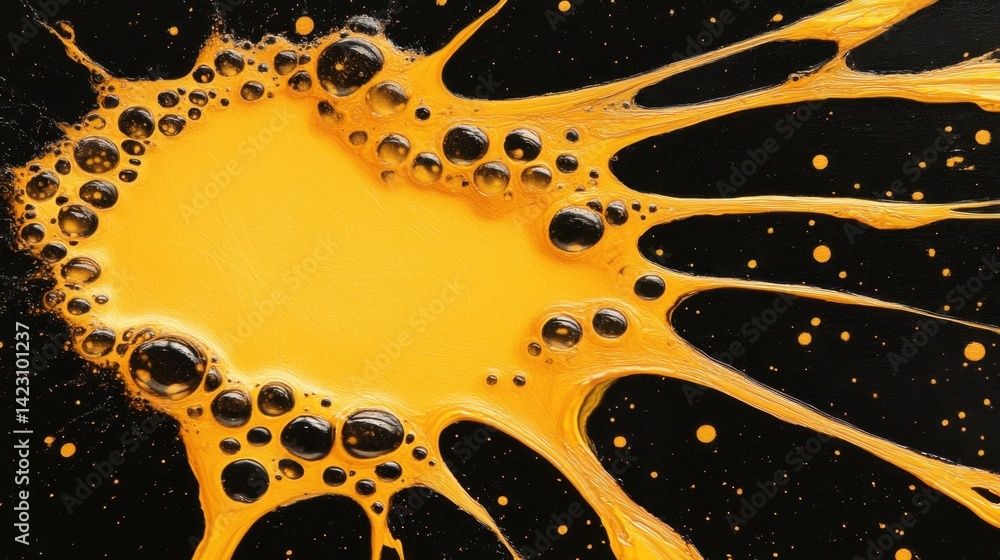Aufkleber dynamic yellow liquid splash illustrating the concept of fluidity and motion in a captivating abstra