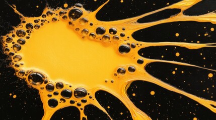 Fototapeta premium Dynamic yellow liquid splash illustrating the concept of fluidity and motion in a captivating abstract art form