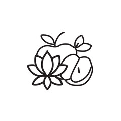 vector illustration of yoga elements in one line style