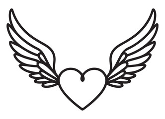 Obraz premium Heart With Wings Illustration of Love and Freedom Vector Art