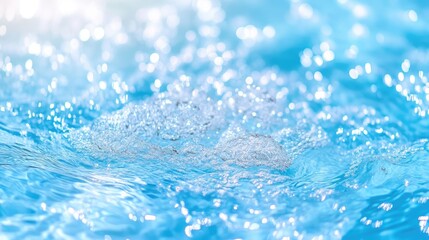 Sparkling water surface with bubbles