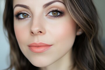 Obraz premium high quality visual of beautiful blogger recording makeup video