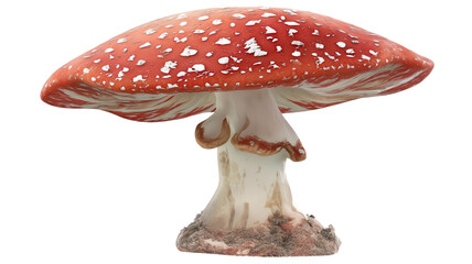 Obraz premium Realistic Red Capped Mushroom with Thick Stalk Transparent Background