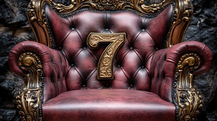 Regal Seven A gilded numeral rests on a plush crimson throne