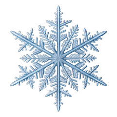 High resolution transparent PNG of a realistic snowflake