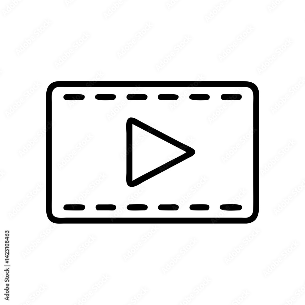 Poster play button icon design for multimedia applications