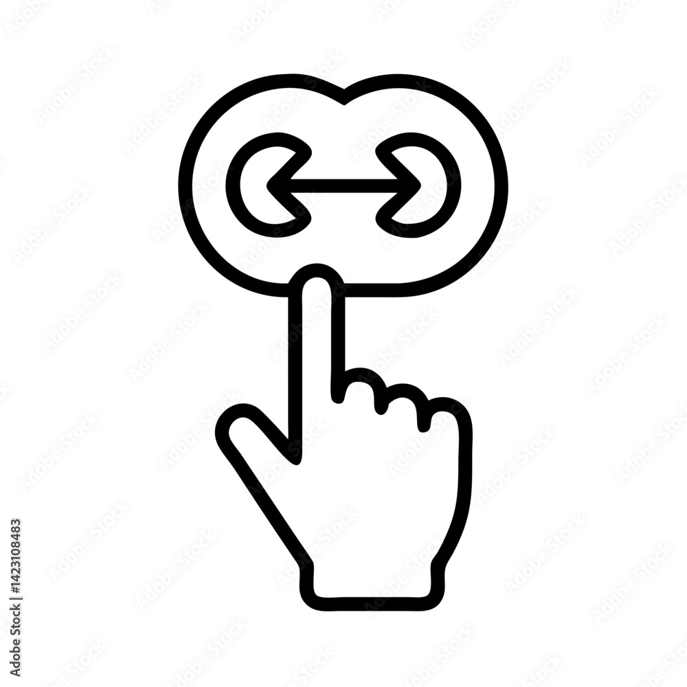 Poster sync button icon representing digital interaction in minimalist style