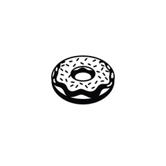 Classic donut silhouette on white background