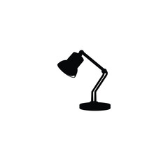 Desk lamp silhouette on white background