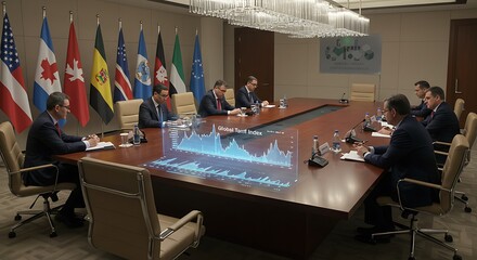 Global economic leaders engage in high level strategic meeting for trade policy