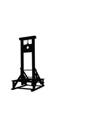 Guillotine silhouette on white background
