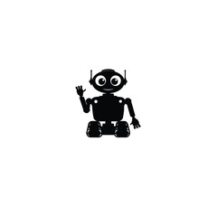 Fototapeta premium Robot Assistant silhouette on white background