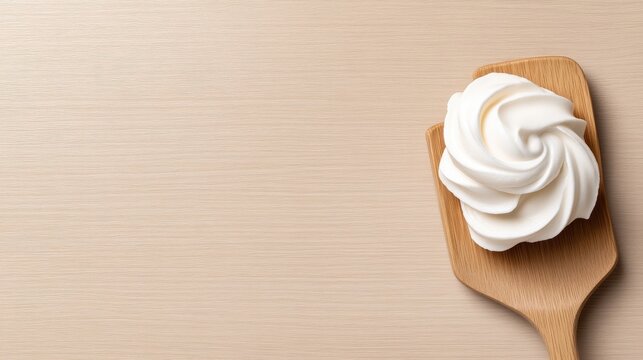 Whipped Cream on Wooden Spatula (1)