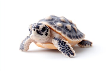 Tiny turtle, delicate shell, curious gaze