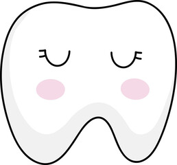 smiling teeth sticker Illustration.