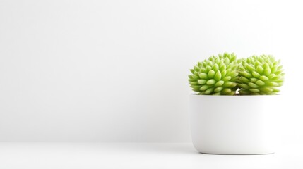 Minimalist succulent in a white pot