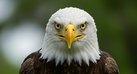 Obraz premium Close Up of Eagle Looking Directly at Camera with Intense Eyes