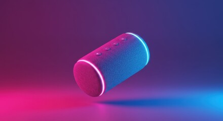 Neon Pink and Blue Smart Home Speaker