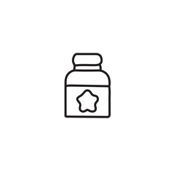 vector illustration of yoga elements in one line style