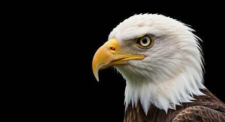 Obraz premium Eagle Portrait Close-up with Sharp Gaze on Transparent Background