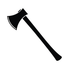 Simple axe vector illustration, axe silhouette, and icon on a white background