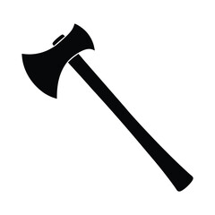Simple axe vector illustration, axe silhouette, and icon on a white background
