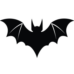Bat Silhouette Vector Icon On White Background