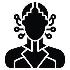 Artificial Intelligence Silhouette Vector Icon